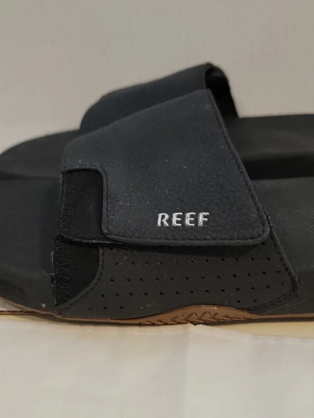 Reef Fanning Men's Black Slide Sandals with Bottle Opener ( sz 14)
